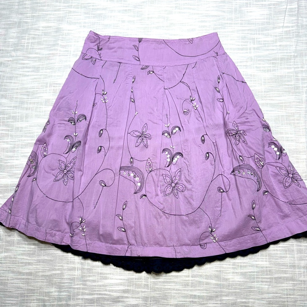 Purple Midi Skirt Rhinestones & Pearls Juniors Size 3